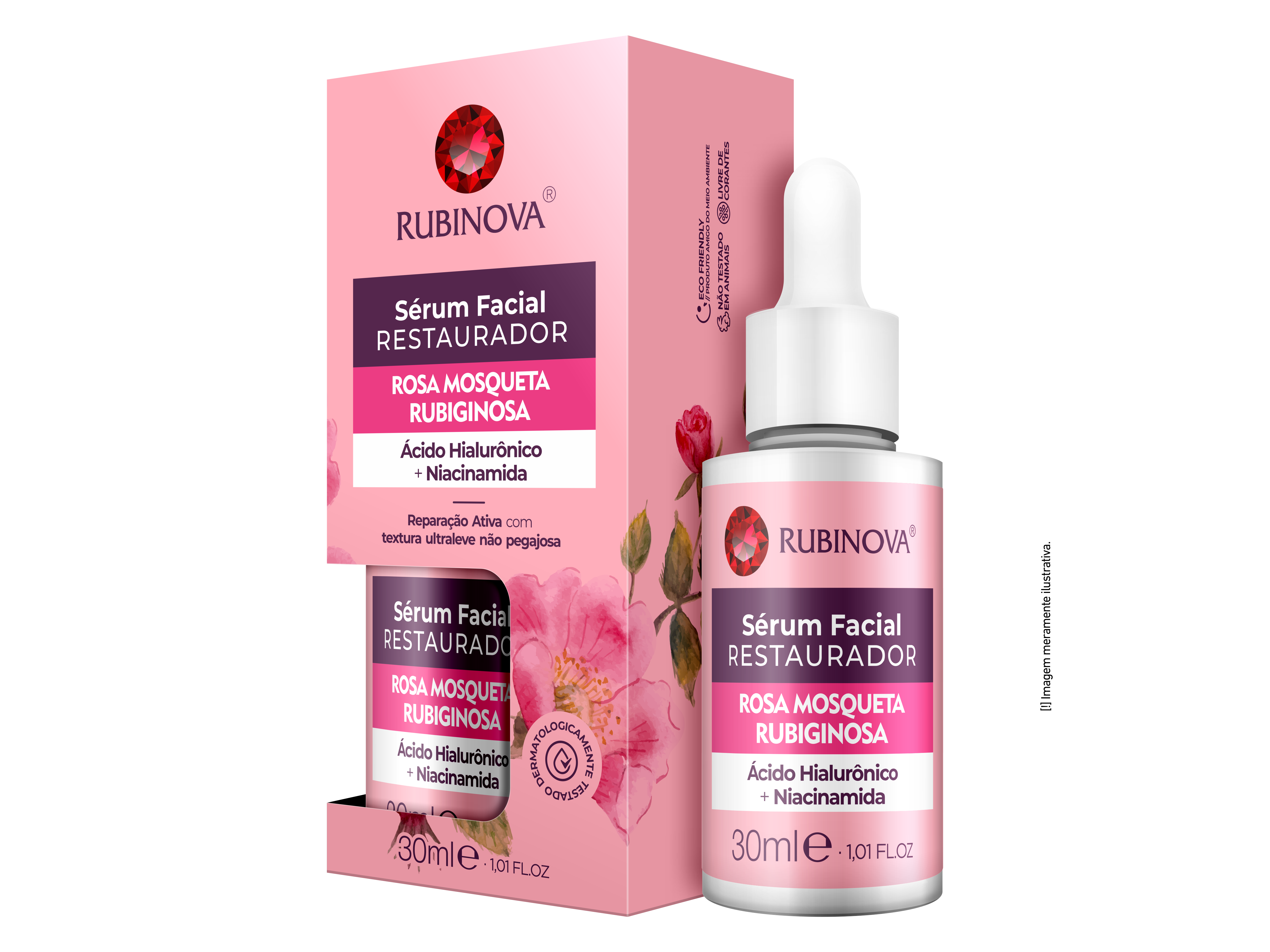 RUBINOVA SERUM FACIAL COM ROSA MOSQUETA